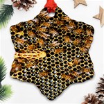 Queen Cup Honeycomb Honey Bee Ornament (Snowflake) Front