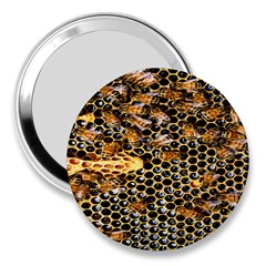 Queen Cup Honeycomb Honey Bee 3  Handbag Mirrors by BangZart