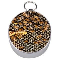 Queen Cup Honeycomb Honey Bee Silver Compasses by BangZart