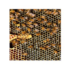 Queen Cup Honeycomb Honey Bee Small Satin Scarf (square) by BangZart