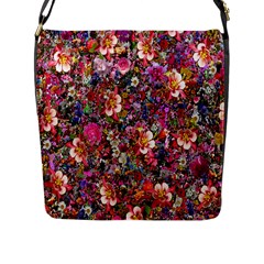 Psychedelic Flower Flap Messenger Bag (l)  by BangZart