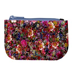 Psychedelic Flower Large Coin Purse by BangZart