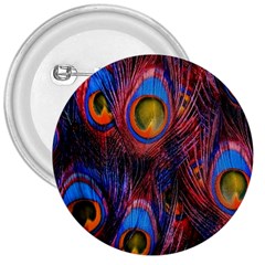 Pretty Peacock Feather 3  Buttons by BangZart