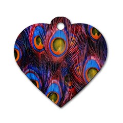 Pretty Peacock Feather Dog Tag Heart (one Side) by BangZart