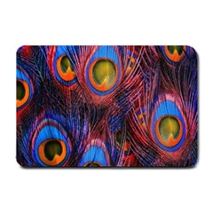 Pretty Peacock Feather Small Doormat  by BangZart