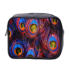 Pretty Peacock Feather Mini Toiletries Bag 2-side by BangZart