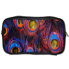 Pretty Peacock Feather Toiletries Bags by BangZart