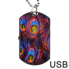 Pretty Peacock Feather Dog Tag Usb Flash (one Side) by BangZart