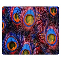 Pretty Peacock Feather Double Sided Flano Blanket (small)  by BangZart