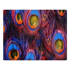 Pretty Peacock Feather Double Sided Flano Blanket (large)  by BangZart