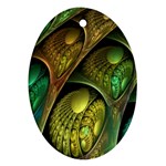 Psytrance Abstract Colored Pattern Feather Oval Ornament (Two Sides) Back