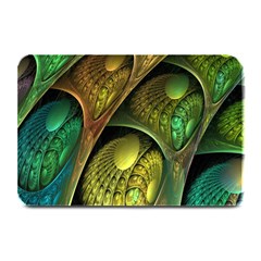 Psytrance Abstract Colored Pattern Feather Plate Mats by BangZart