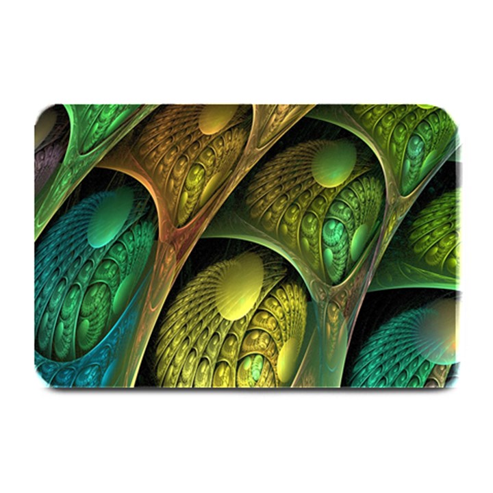 Psytrance Abstract Colored Pattern Feather Plate Mats