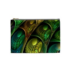 Psytrance Abstract Colored Pattern Feather Cosmetic Bag (medium)  by BangZart