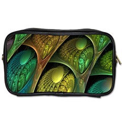 Psytrance Abstract Colored Pattern Feather Toiletries Bags by BangZart