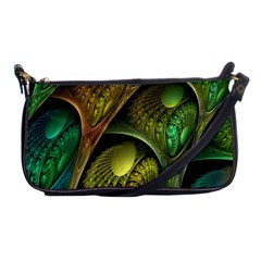 Psytrance Abstract Colored Pattern Feather Shoulder Clutch Bags by BangZart