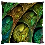 Psytrance Abstract Colored Pattern Feather Large Cushion Case (Two Sides) Front