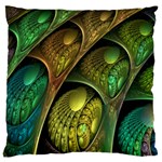 Psytrance Abstract Colored Pattern Feather Standard Flano Cushion Case (Two Sides) Back