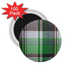 Plaid Fabric Texture Brown And Green 2 25  Magnets (100 Pack)  by BangZart