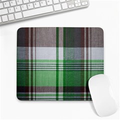 Plaid Fabric Texture Brown And Green Large Mousepads by BangZart