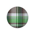 Plaid Fabric Texture Brown And Green Magnet 3  (Round) Front