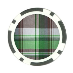 Plaid Fabric Texture Brown And Green Poker Chip Card Guard by BangZart