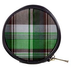 Plaid Fabric Texture Brown And Green Mini Makeup Bags by BangZart