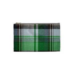 Plaid Fabric Texture Brown And Green Cosmetic Bag (small)  by BangZart