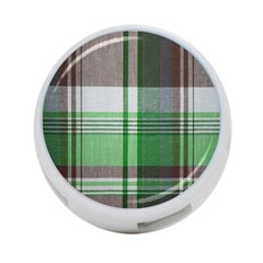 Plaid Fabric Texture Brown And Green 4-port Usb Hub (two Sides)  by BangZart