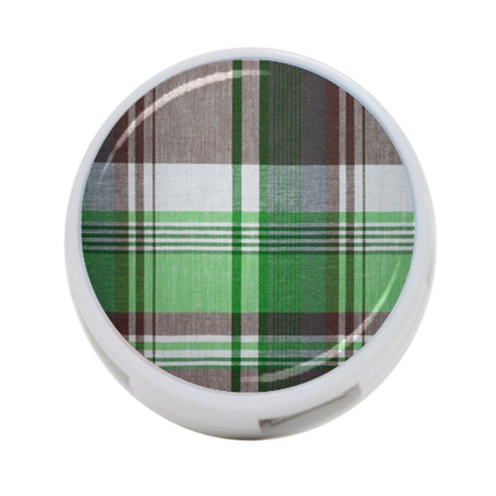 Plaid Fabric Texture Brown And Green 4-Port USB Hub (Two Sides) 