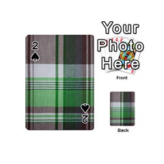 Plaid Fabric Texture Brown And Green Playing Cards 54 (mini)  by BangZart