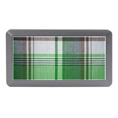 Plaid Fabric Texture Brown And Green Memory Card Reader (mini) by BangZart