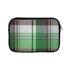 Plaid Fabric Texture Brown And Green Apple Ipad Mini Zipper Cases by BangZart