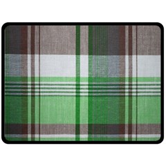 Plaid Fabric Texture Brown And Green Double Sided Fleece Blanket (large)  by BangZart