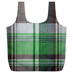 Plaid Fabric Texture Brown And Green Full Print Recycle Bags (l)  by BangZart