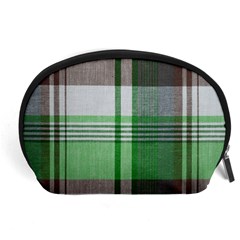 Plaid Fabric Texture Brown And Green Accessory Pouches (large)  by BangZart