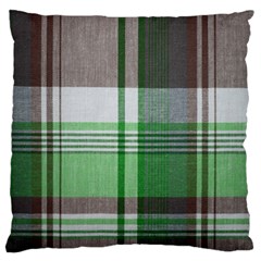 Plaid Fabric Texture Brown And Green Large Flano Cushion Case (two Sides) by BangZart