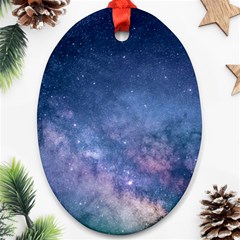 Galaxy Nebula Astro Stars Space Ornament (oval) by paulaoliveiradesign