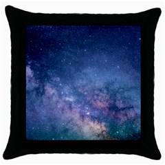 Galaxy Nebula Astro Stars Space Throw Pillow Case (black) by paulaoliveiradesign