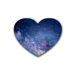 Galaxy Nebula Astro Stars Space Heart Coaster (4 Pack)  by paulaoliveiradesign