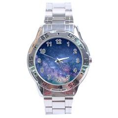 Galaxy Nebula Astro Stars Space Stainless Steel Analogue Watch by paulaoliveiradesign