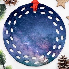 Galaxy Nebula Astro Stars Space Round Filigree Ornament (two Sides) by paulaoliveiradesign