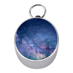 Galaxy Nebula Astro Stars Space Mini Silver Compasses by paulaoliveiradesign