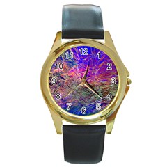 Poetic Cosmos Of The Breath Round Gold Metal Watch by BangZart