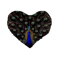 Peacock Standard 16  Premium Heart Shape Cushions by BangZart