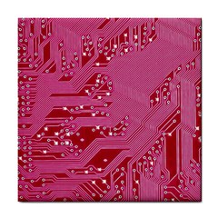 Pink Circuit Pattern Tile Coasters by BangZart