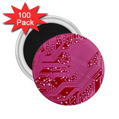 Pink Circuit Pattern 2 25  Magnets (100 Pack)  by BangZart