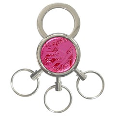 Pink Circuit Pattern 3-ring Key Chains by BangZart