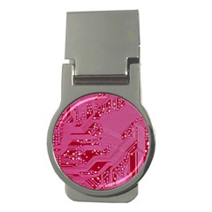 Pink Circuit Pattern Money Clips (round)  by BangZart