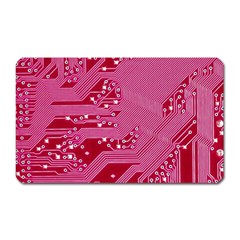 Pink Circuit Pattern Magnet (rectangular) by BangZart